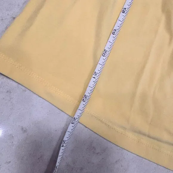 Calvin Klein Butter Yellow Sleeveless Pleated Blouse Women's 14 Quiet Luxury Top - Picture 12 of 16